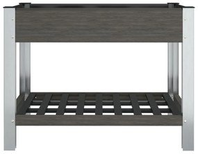 Canteiro elevado jardim c/ prateleira 100x50x75 cm WPC cinzento