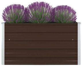 Canteiro jardim elevado 100x100x45 cm aço galvanizado castanho