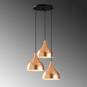 Candeeiro de Teto Saglam – Cobre/Preto – 47 x 16 cm