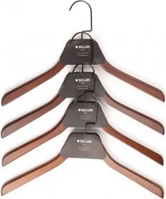 Pack De 4 Cabides Em Madeira E Aço Rita Madeira Escura - Sklum