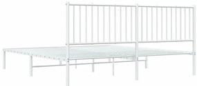 Estrutura de cama com cabeceira 180x200 cm metal branco