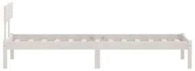 Estrutura de cama solteiro 90x190 cm pinho maciço branco