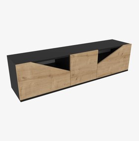 Móvel de TV Carson – Antracite e Carvalho – 160x35,3x40 cm
