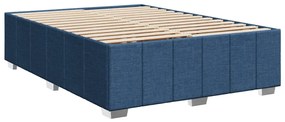 Cama com molas/colchão 140x200 cm tecido azul