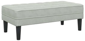 Sofá de Jardim vidaXL com Banco e Almofadas L-Shaped Veludo Cinzento C
