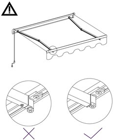 Toldo retrátil manual 350x250 cm azul e branco