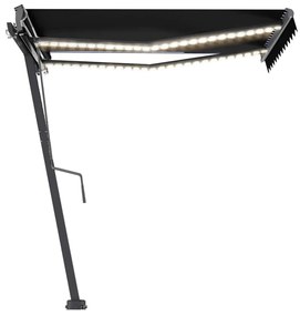 Toldo retrátil manual com LED 350x250 cm antracite