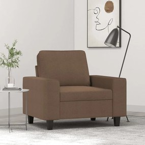 vidaXL Poltrona 60 cm tecido castanho
