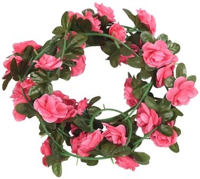 Grinaldas de flores de Natal 6 pcs 240 cm vermelho rosado