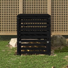 vidaXL Caixote de compostagem 82,5x82,5x99,5 cm pinho maciço preto
