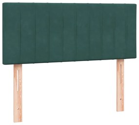 Cama boxspring com colchão 120x210 cm veludo verde-escuro