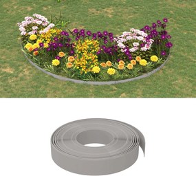 vidaXL Bordas de jardim 5 pcs 10 m 10 cm polietileno cinzento