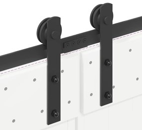 Kit de ferragens para porta deslizante 427 cm aço preto