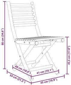 5 pcs conjunto de jantar para jardim bambu