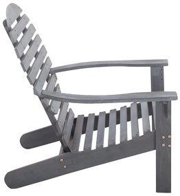 Cadeira Adirondack em madeira de acácia maciça cinzento