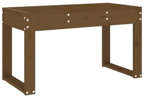 Banco de jardim 80x38x45cm madeira de pinho maciça castanho-mel