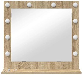 Espelho de Vanity com Luzes LED Carvalho Sonoma 60x55x18 cm