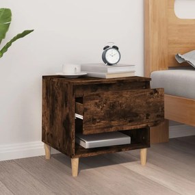 Mesa de cabeceira 50x46x50 cm derivados madeira carvalho fumado