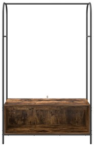 Cabide com Prateleiras Carvalho Fumado 100x44x160 cm