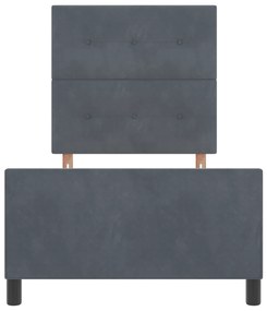 Cama vidaXL Cinza Escuro 90x200 cm Veludo