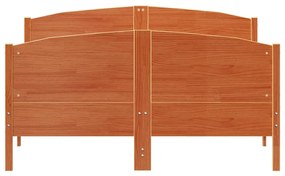 Cama sem colchão 160x200 cm madeira pinho maciço castanho-mel