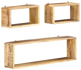 3 pcs conjunto de prateleiras de parede cubos mangueira maciça