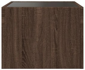 Mesa de cabeceira c/ LED Infinity 40x40x30 cm carvalho castanho