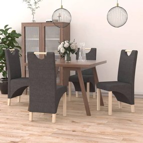 vidaXL Cadeiras de jantar 4 pcs tecido cinzento-escuro