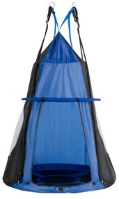 Baloiço crianças Nest com tenda Ø 100cm Arvores ou para Baloiço  Altura ajustável Carga até 150 kg para interior exterior Jardim Azul