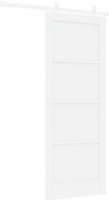 Porta Deslizante vidaXL com Conjunto de Ferragens Brancas 78x202 cm Ma