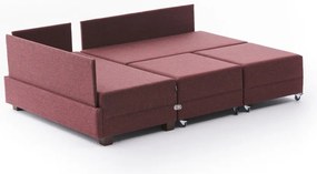 Sofá-Cama de Canto Fly – Vermelho Claret – 210x80x280 cm