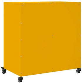 Aparador 68x39x72 cm aço amarelo mostarda