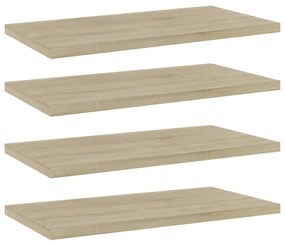 Prateleiras estante 4pcs 40x20x1,5cm contraplacado cor carvalho