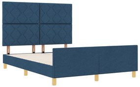 Estrutura da Cama de Tecido Azul vidaXL 160x200 cm