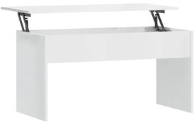 Mesa de Centro Beira Elevatória de 102 cm - Branco Brilhante - Design