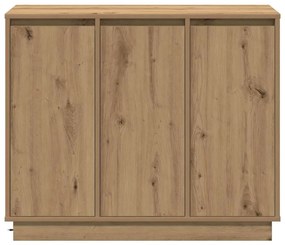 Sideboard vidaXL com LED Carvalho Artesanal 90x32x75 cm em Madeira de