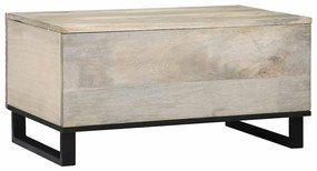 Mesa de centro com prateleira com armazenamento com porta Branco, Pret