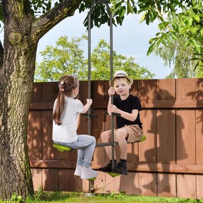 Balanço duplo para crianças, em aço e plástico, para parque infantil - 3 a 6 anos, 97,5 x 23 x 170 cm, verde