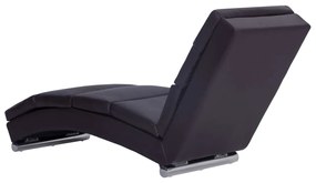 Chaise longue couro artificial castanho