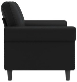 Sofá de 2 lugares 140 cm couro artificial preto