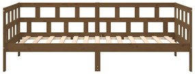 Sofá-cama 80x200 cm madeira de pinho maciça castanho-mel