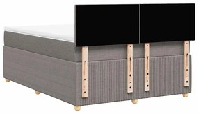Cama com molas/colchão 140x200 cm tecido castanho-acinzentado
