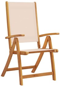 Cadeiras de jardim dobráveis 4 pcs acácia maciça e textilene