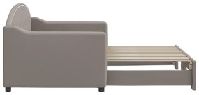 Sofá-cama com gavetão 80x200 cm tecido cinzento-acastanhado