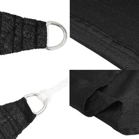 Para-sol estilo vela 160 g/m² 2x5 m PEAD preto