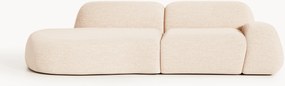 Módulo com chaise longue em bouclé Wolke (3 lugares)