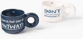 Canecas empilháveis em porcelana com motivo decorativo Tutti, conjunto de 2