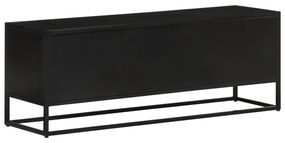 Móvel de TV 110x30x40 cm madeira de mangueira maciça e ferro