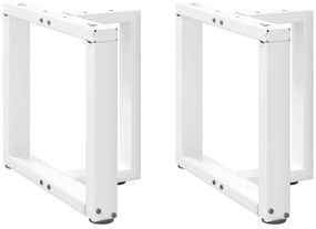 vidaXL Pés para mesa de centro em forma de T, 2 peças, branco, 50x25x(42-43) cm, aço