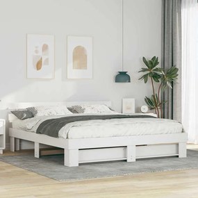 vidaXL Estrutura da Cama com cabeceira Branco 200 x 200 cm